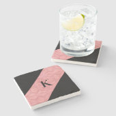 赤いピンクのろうけつ染め ストーンコースター (横)