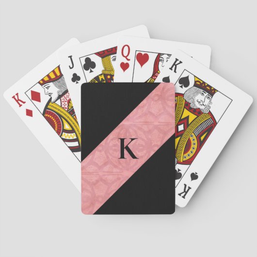 赤いピンクのろうけつ染め トランプ (裏面)