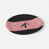 赤いピンクのろうけつ染め ペーパープレート (アングル)