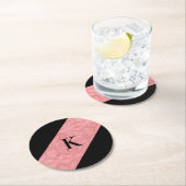 赤いピンクのろうけつ染め ラウンドペーパーコースター (インサイチュ)