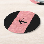 赤いピンクのろうけつ染め ラウンドペーパーコースター (アングル)