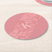 赤いピンクのろうけつ染め ラウンドペーパーコースター (アングル)