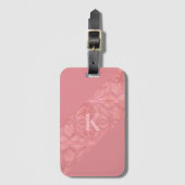 赤いピンクのろうけつ染め ラゲッジタグ (正面縦)