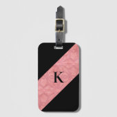 赤いピンクのろうけつ染め ラゲッジタグ (正面縦)