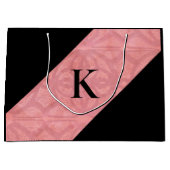 赤いピンクのろうけつ染め ラージペーパーバッグ (正面)