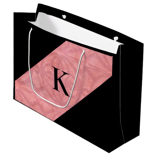 赤いピンクのろうけつ染め ラージペーパーバッグ (正面アングル)