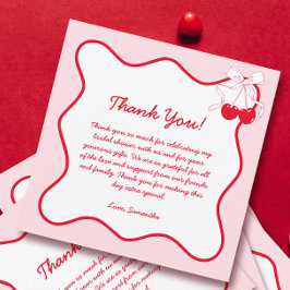 赤いピンクのチェリー バレンタイン ブライダルシャワー 感謝