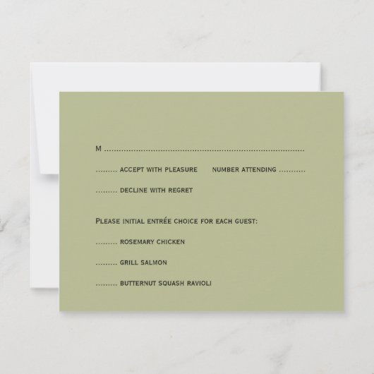 赤いピンクのハスの花の緑の結婚式のrsvp応答 招待状 (裏面)