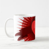 赤いピンクのハートのバレンタインデー愛ギフト コーヒーマグカップ (左)