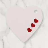 赤いピンクのハートシェイプメッセージカード フェイバータグ (裏面)