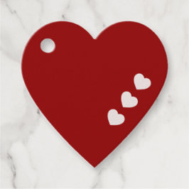 赤いピンクのハートシェイプメッセージカード フェイバータグ