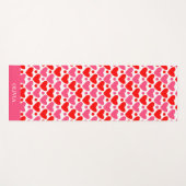 赤いピンクのハートパターパーソナライズされたン ヨガマット (正面(横))