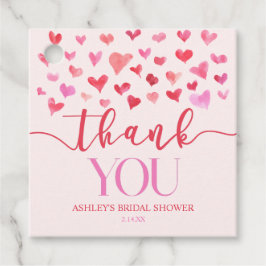 赤いピンクのハート バレンタイン ブライダルシャワー フェイバータグ