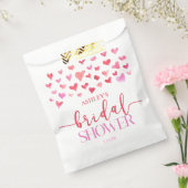 赤いピンクのハート バレンタイン ブライダルシャワー フェイバーバッグ (封をした状態)