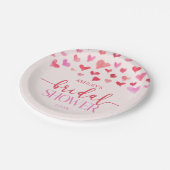 赤いピンクのハート バレンタイン ブライダルシャワー ペーパープレート (アングル)