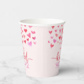 赤いピンクのハート バレンタイン ブライダルシャワー 紙コップ (右)
