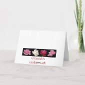 赤いピンクのバラのノート カード (裏面)