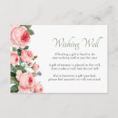 赤いピンクのバラのフローラエレガントが良く願う エンクロージャーカード (正面)