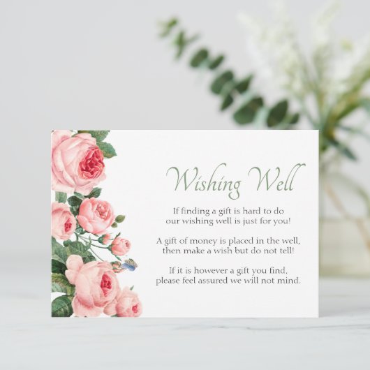 赤いピンクのバラのフローラエレガントが良く願う エンクロージャーカード (スタンド正面)