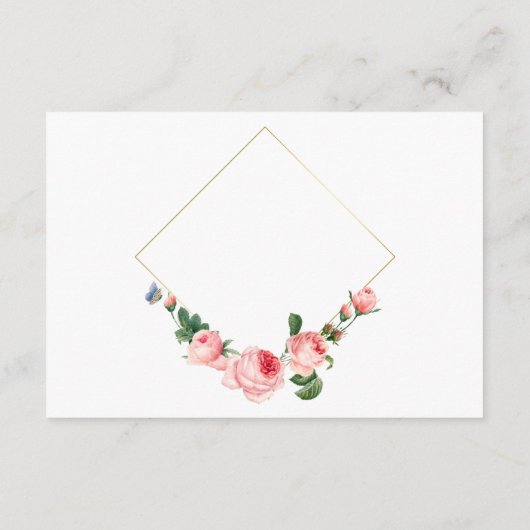 赤いピンクのバラのフローラエレガントが良く願う エンクロージャーカード (裏面)