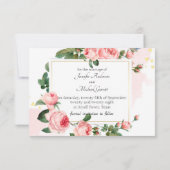 赤いピンクのバラ セーブザデート (裏面)