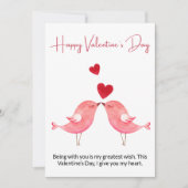 赤いピンクのバレンタインカード シーズンカード (正面)