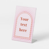 赤いピンクのパステルかわいいフレーム。 台座サイン (正面)