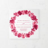 赤いピンクのパンジーの花の水の色結婚のミュート 三つ折りプログラム (カバー)