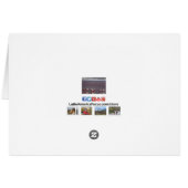 赤いピンクのフラミンゴの鳥 – 水反射カード (裏面横)