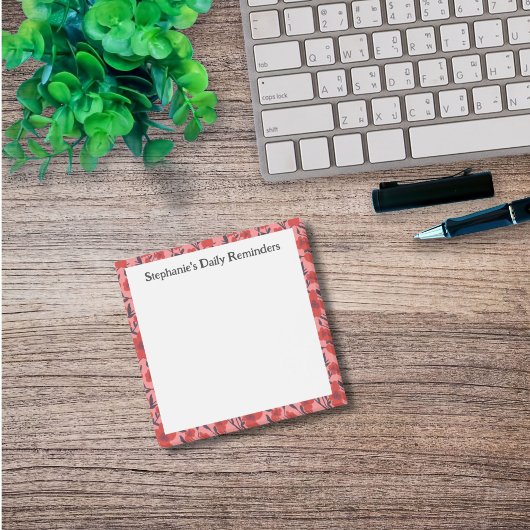 赤いピンクのフローラ毎日リマインダースティッキー ポストイット