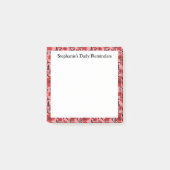 赤いピンクのフローラ毎日リマインダースティッキー ポストイット (正面)