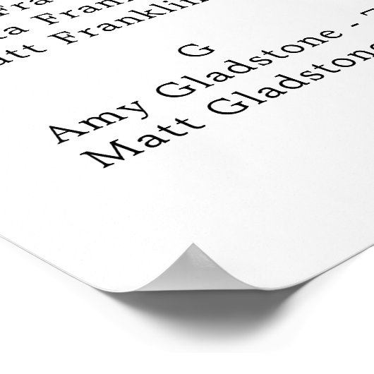 赤いピンクのフローラ結婚アルファベットの座席表 ポスター (角)