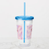 赤いピンクのマルーンの水の色の抽象芸術を追加ナメパステル アクリルタンブラー (右)