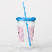 赤いピンクのマルーンの水の色の抽象芸術を追加ナメパステル アクリルタンブラー (左)