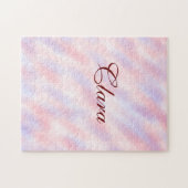 赤いピンクのマルーンの水の色の抽象芸術を追加ナメパステル ジグソーパズル (横)