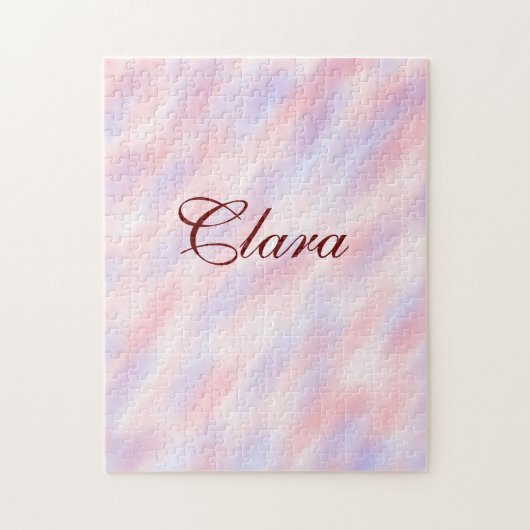 赤いピンクのマルーンの水の色の抽象芸術を追加ナメパステル ジグソーパズル (縦)