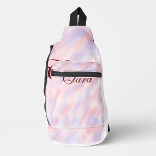 赤いピンクのマルーンの水の色の抽象芸術を追加ナメパステル スリングバッグ