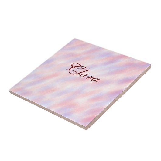 赤いピンクのマルーンの水の色の抽象芸術を追加ナメパステル タイル (側面)