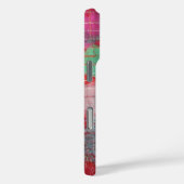 赤いピンクのモノグラム名抽象芸術パターン Case-Mate iPhoneケース (裏面 / 右)