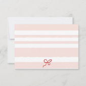 赤いピンクのレトロでかわいいイラストの本 赤ちゃんのシャワー 招待状 (裏面)