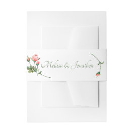 赤いピンクのローズエレガントな結婚式 招待状ベリーバンド