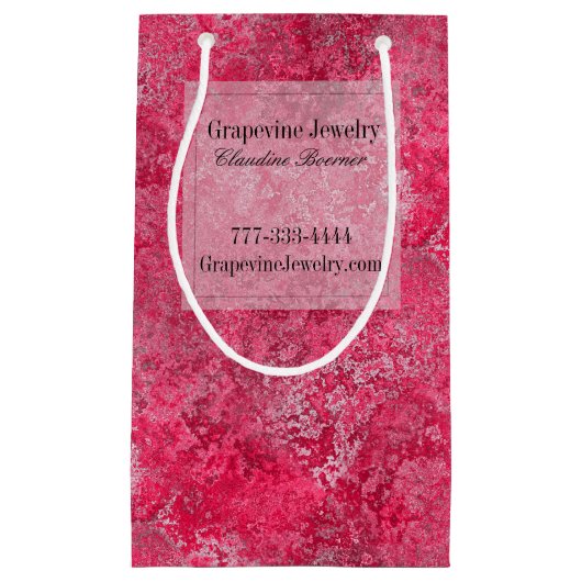 赤いピンクの小さいギフトのジュエリービジネスCrafterのバッグ スモールペーパーバッグ (正面)