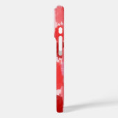 赤いピンクの抽象芸術ブラシストロークのパターンモノグラム Case-Mate iPhoneケース (裏面 / 左)