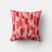 赤いピンクの抽象芸術ブラシストロークパターン クッション (正面)