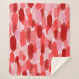 赤いピンクの抽象芸術ブラシストロークパターン シェルパブランケット