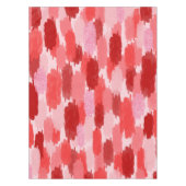 赤いピンクの抽象芸術ブラシストロークパターン テーブルクロス (正面)