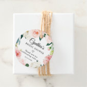 赤いピンクの植物性ブライダルシャワーありがとう フェイバータグ (インサイチュ)