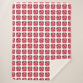 赤いピンクの模様 シェルパブランケット