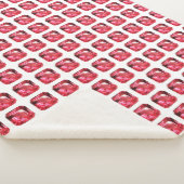 赤いピンクの模様 シェルパブランケット (3/4)