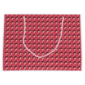赤いピンクの模様 ラージペーパーバッグ (正面)
